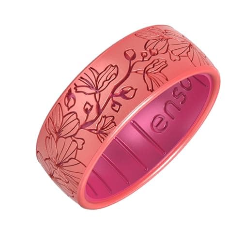 Enso Rings Etched Classic Silicone Rings - Etched Floral Collection - Comfortable and Flexible Design thumbnail 3