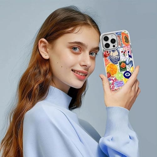 TnXee Cases for iPhone 15 Plus,Compatible with MagSafe,Classic Clear Shockproof Protection Magnetic Phone Case - Bow European Summer Lemon Collage thumbnail 7