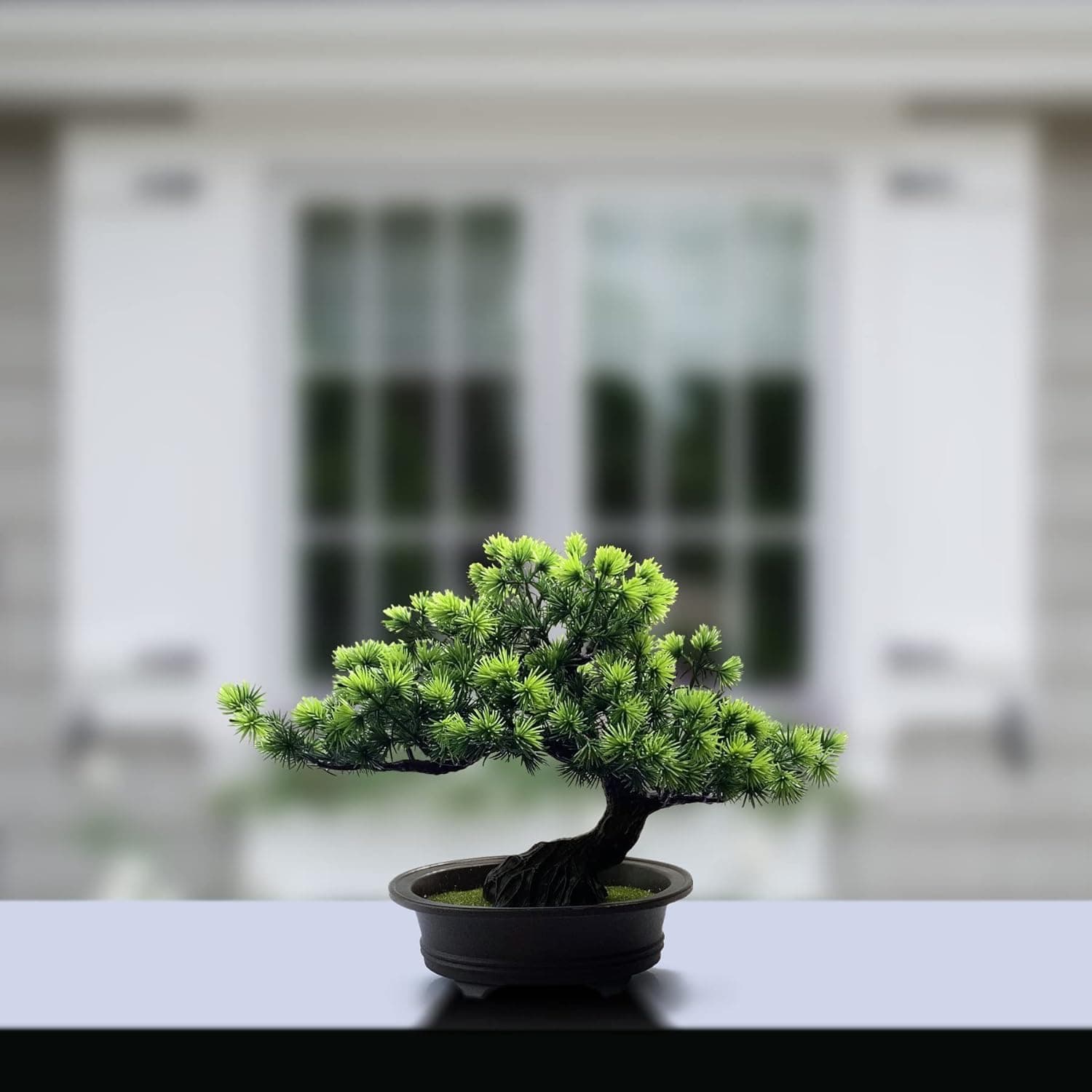 Artificial Plants Greenery Bonsai, Room Decor Fake Bonsai Tree for Home Decor Indoor Bookshelf Office Desk Bathroom Farmhouse Decor, Tall 9.5" thumbnail 4
