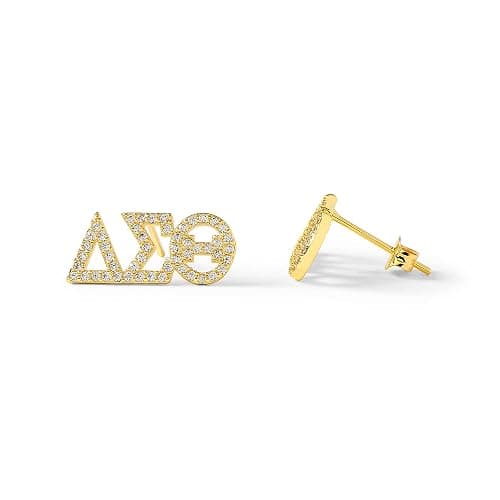 Sorority Shop Delta Sigma Theta Earrings — DST 18K Gold Plated Sorority Gifts Earrings, Long-Lasting Delta Sigma Theta Gifts for Women - Image 1