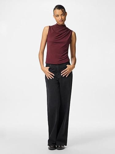 PIECES Women's Pcmadison Sl Draped Top Noos Bc thumbnail 5