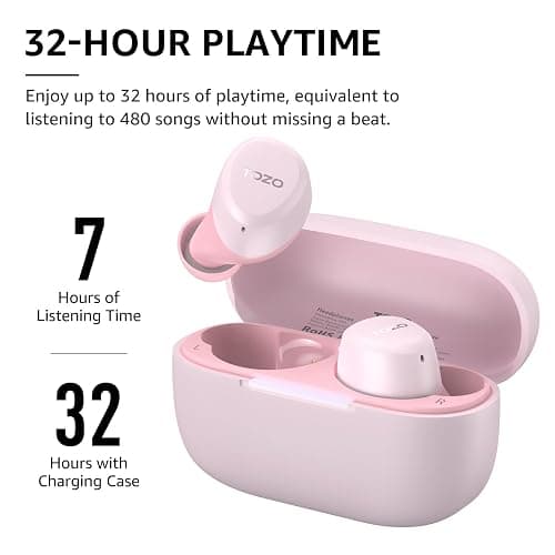 TOZO A1 Wireless Earbuds Bluetooth 5.3 Light Weight in Ear IPX5 Waterproof Headphones 2 Mic for AI Calls, Immersive Premium Sound Bass Headset with Charging Case, 32 Presets EQ Customization via App thumbnail 6