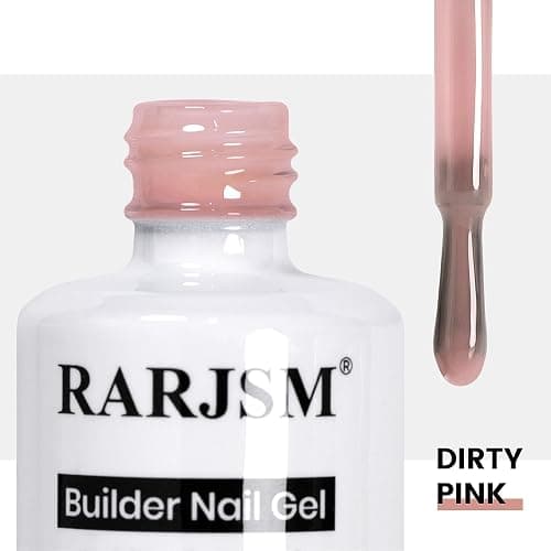 RARJSM Rubber Base Coat Gel Polish Nude Dirty Pink Skin Tone Rubber Base Gel for Nails Natural Nude Color French Manicure Extend Gel Soak Off Curing Requires Single Bottle 15ml Salon Home DIY Use thumbnail 5