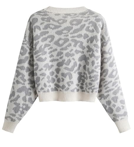 Ckikiou Spring Fall Crew Neck Batwing Cropped Sweater for Women Lightweight Soft Knitted Semi Short Pullover Jumper thumbnail 2