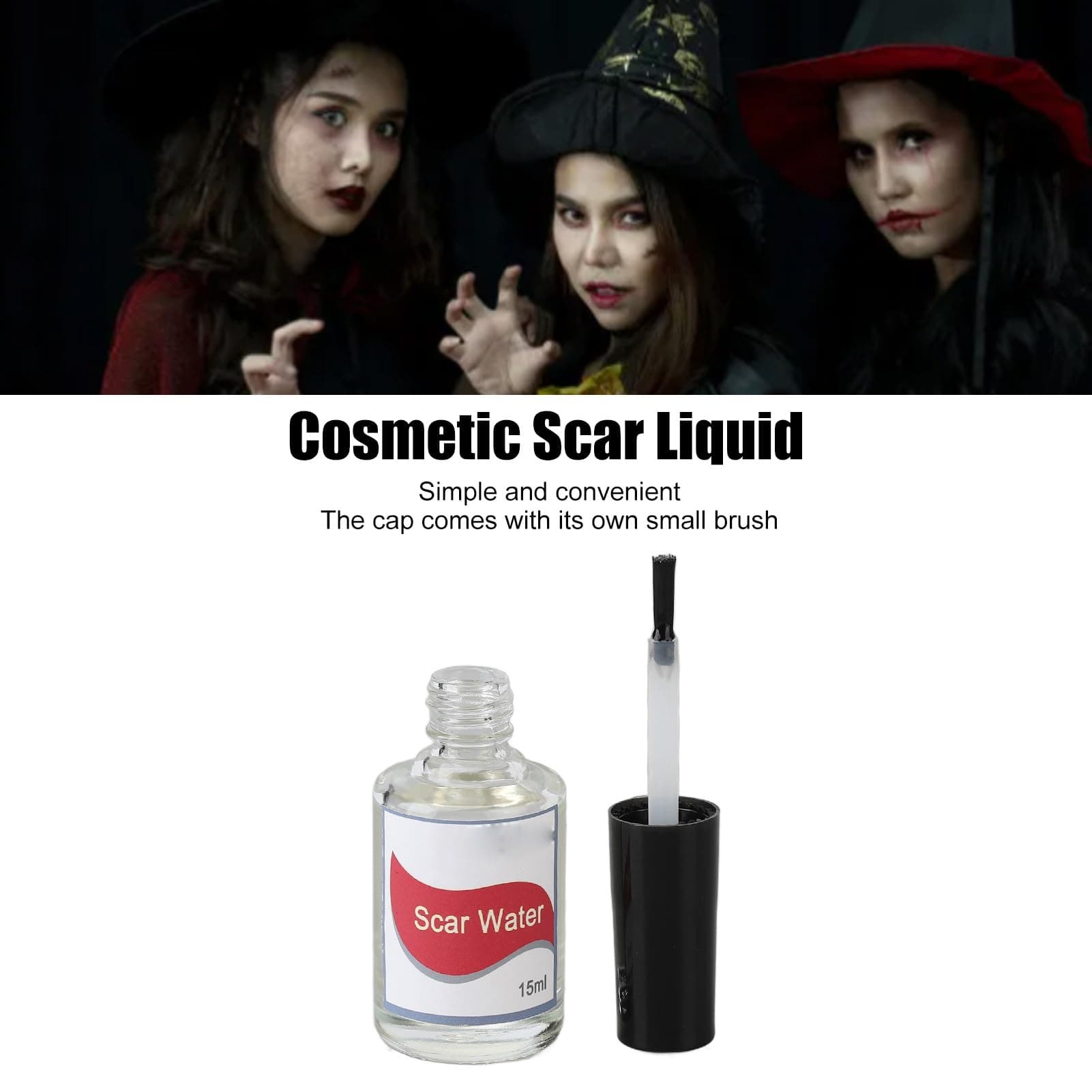 Makeup Liquid, 15ml Scarring Liquid for Realistic Makeup Effects, Halloween FX Makeup & Scarring Gel, Fake Skin for Stage, Screen, Theater, Cosplay, and Halloween thumbnail 2