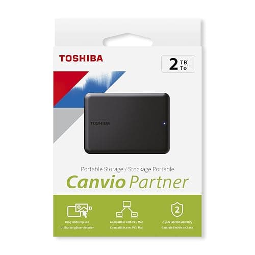 Toshiba Canvio Partner 2TB Portable 2.5'' External Hard Drive, USB 3.2, Compatible Mac & Windows. Xbox, PS4, PS5 (HDTB520EK3AB) thumbnail 7