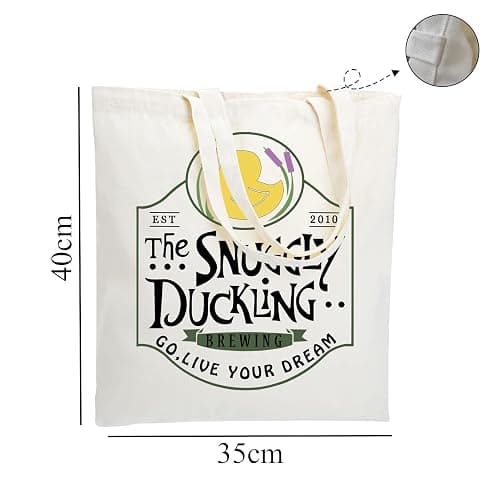 WZJHCL Tangled Inspired Tote Bag Snuggly Duckling Tote Shopping Bag Live Your Dream Reusable Grocery Tote Bag Rapunzel Gift (Duckling Tote Bag) thumbnail 3