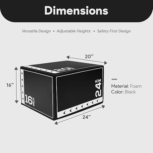 BalanceFrom 3-in-1 Foam Plyometric Jump Box for Home Gym with Multiple Height Options – Versatile Plyo with Non-Slip Surface for Strength, HIIT, Step-Ups, and Agility Training thumbnail 3