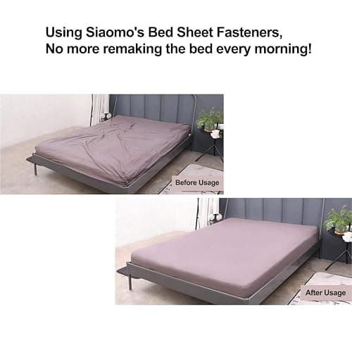 Siaomo Bed Sheet Clip Straps - 2 Way Adjustable Crisscross Sheet Corner Holder Straps Gripper Elastic Sheet Band Mattress Straps Fasten Suspenders(2 Set/4Pcs, Black) - Black 4pcs Set thumbnail 5