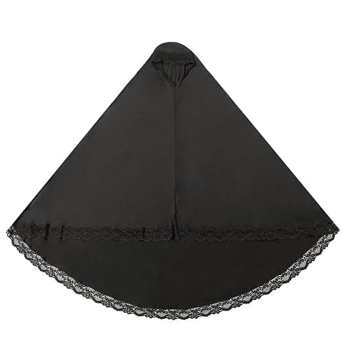 Muslim Women's Instant Big Hijab Jersey Turbans Khimar Abaya Soft Prayer Scarf, 1pc Lace thumbnail 8