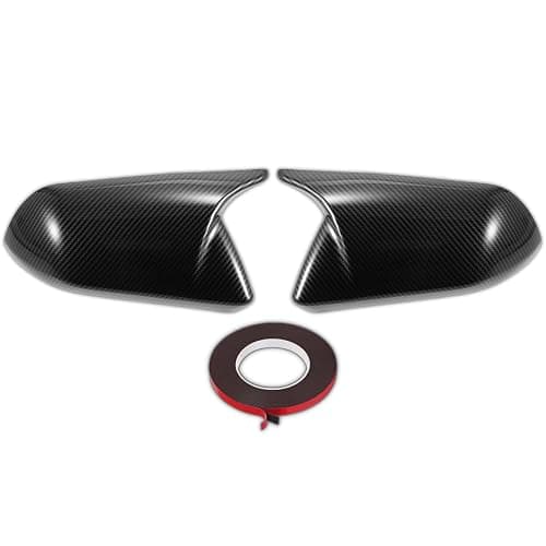 Side Mirror Cover Caps Carbon Fiber Gloss Trim for 2015-2024 Ford Mustang GT/Ecoboost/Shelby Car Aesthetic Decorations Exterior Mods Tuning Parts - Without Mirror Turn Signal Cutout thumbnail 9