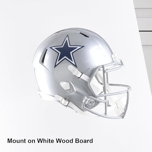 Hidden Football Helmet Wall Mount Display, Heavy Duty Metal Hanger Holder for Full and Mini Helmets, Floating Football Helmet Shelf Case Stand, Hardwares Included, Black, Pack of 2 thumbnail 3