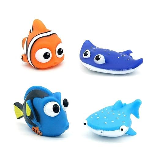 Kid Shower Toy Baby Bath Squirt Toys,Shark Bathtub Water Toys,4pcs Toddlers Infant Swimming Pool Toys,for Birthday Gifts Summer Beach,Pool Activity - Image 1