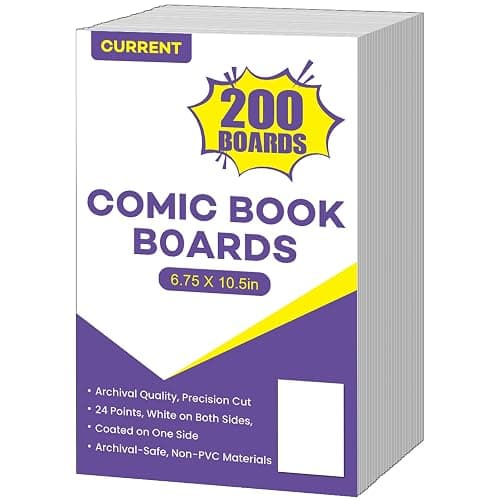 200 PCS Current Size Comic Book Boards, 6.75" x 10.5" Acid-Free Comic Book Backing Boards, Thick and Durable Books Board for Comic Book Storage and Preservation - Image 1