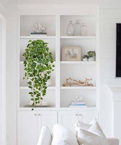 Hollyone Artificial Hanging Plants Potted 31.4" Fake Ivy Vine Faux Ivy Leaves Hanging Greenery Plant in Black Pot for Home Indoor Wall House Room Patio Shelf Office Decor thumbnail 2