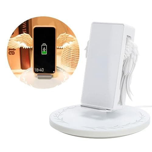 Charger with Angel, 10W Universal Fast Charging Stand with Night Light USB Fast for Mobile Phone Office Home Use thumbnail 5