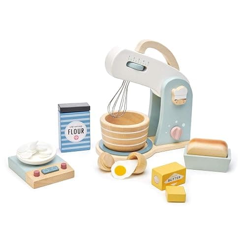 Tender Leaf Toys - Mini Chef Home Baking Set - 27 Pcs Wooden Baker's Mixing Set - Classic Toy for Pretend Cooking - Develops Social, Creative & Imaginative Skills - Learning Role Play - Age 3+ - Image 1