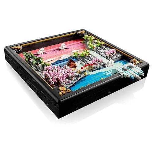 LEGO Art Japanische Kirschblütenlandschaft - DIY Set - Bauset für Erwachsene - 3D Wandkunst im Rahmen mit dem Fuji-Berg, Sakura (Kirschblüten) und Wasserfall - Geschenk für Männer und Frauen - 31218 thumbnail 5