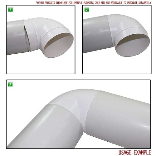 Kair Plastic Ducting Pipe 150mm - 6 inch / 350mm Short Length -Rigid Straight Duct Channel thumbnail 5