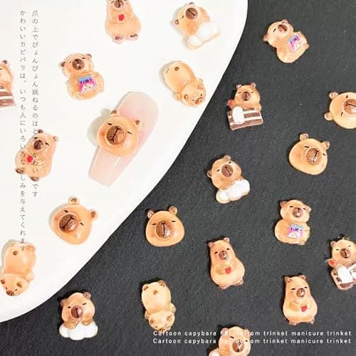 100PCS Mini Capybara Decor Resin Tiny capybaras for Crafts Micro Miniature Capybara for Fairy Garden Dollhouse Micro Landscaping Decoration thumbnail 3
