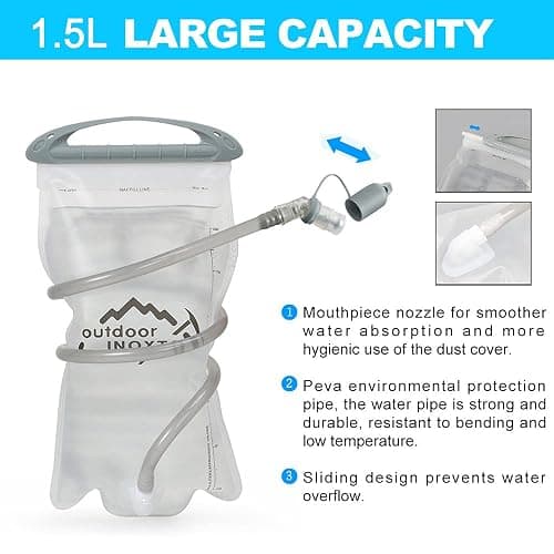 INOXTO Running Hydration Vest Backpack,Lightweight Insulated Pack with 1.5L Water Bladder Bag Daypack for Hiking Trail Running Cycling Race Marathon for Women Men thumbnail 5