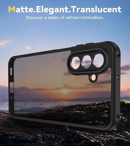 ivoler 3 in 1 Case for Samsung Galaxy A18 / A17 with 2 Pieces Tempered Glass,[Military Protection] Translucent Anti-Shock Protective Cover-Black thumbnail 6