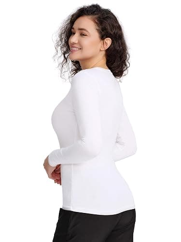 COZYFIT 3 Pack Scrub Undershirts Long Sleeve Women - Underscrub Comfort Tee thumbnail 3