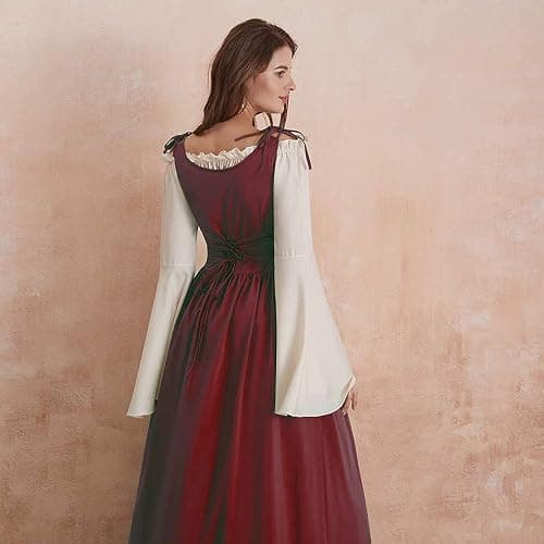 Abaowedding Womens's Medieval Renaissance Costume Cosplay Over Dress thumbnail 4