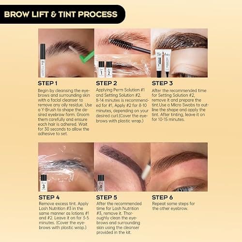 GOLLEE Lash Lift and Black Color Kit Brow Lamination Kit Black Eyelash & Eyebrow Set Eyelash Perm Kit With Detail Instruction and Complete Tools Easy For Beginner Achieve Salon-Quality at Home thumbnail 7