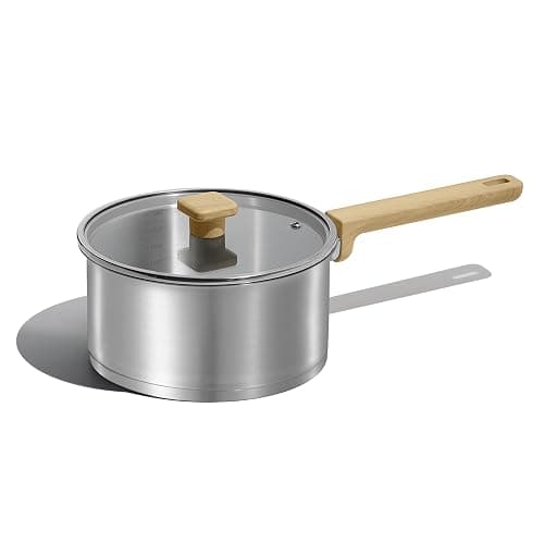 CAROTE 3.5Qt Stainless Steel Sauce Pan Set with Lid, 3-ply Base, Non-Toxic PTFE & PFOA Free Saucepan, Induction Cookware Set, Small Kitchen Pots, Stay-Cool Handles - Image 1