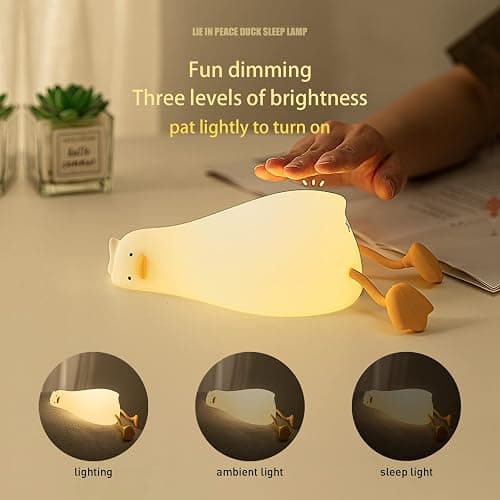 MUID Benson Lying Flat LED Squishy Duck Lamp, Cute Light Up Nursery Nightlight, Rechargeable Bedside Touch Lamp for Breastfeeding, Finn The Duck thumbnail 2