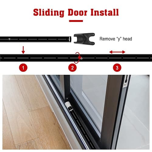SecurityMan 2-in-1 Door Security Bar & Sliding Patio Door Security Bar (2 Pack) via Interchangeable Caps - Constructed of High Grade Iron - Black thumbnail 9