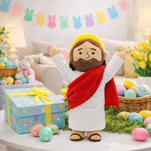 Yelakey 13" Jesus Plush Brown Jesus Stuffed Doll Christian Plushie Doll for Easter Christmas Church Religious Gifts for Kids Adults (brownred) thumbnail 4