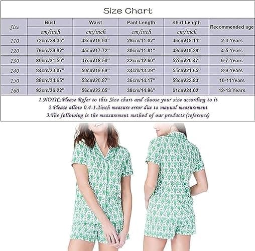 Summer Pajamas For Girls, Roller Dupes Rabbit Preppy, 2 Piece Button Down Monkey Bunny Shorts Set thumbnail 3