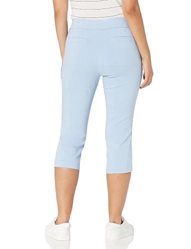 Briggs New York Women's Pull on Stretch Capri Pants High Waist Crop Straight Leg with Pockets 21” Inseam thumbnail 2