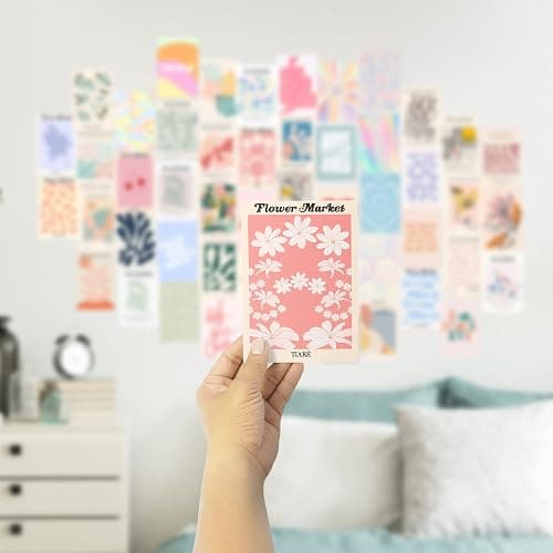 Aesthetic Room Decor, 50pcs Danish Pastel Prints for Wall Decor, Wall Collage Kit Aesthetic Pictures for Dorm Decor, Teen Girls Preppy Bedroom Decor thumbnail 6