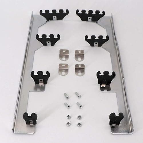 KIPA Chrome Linear Spark Plug Wire Separators Divider Loom Black Valve Cover Fits for Chevy Ford Mopar SBC 265 283 305 350 400 396 thumbnail 7