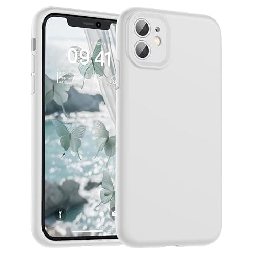 SUPFINE Designed for iPhone 11 Case,Premium Liquid Silicone with [Soft Anti-Scratch Microfiber Lining][Upgraded Camera Protection] Slim Shockproof Protective Phone Case for Men Women Girls,White - Image 1