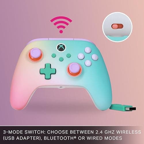 PowerA Advantage Wireless Controller for Xbox Series X|S - Beach Vibes, Officially Licensed, Hall Effects to prevent stick drift, Bluetooth Compatible, 1000Hz Polling Rate, Cloud Gaming Controller thumbnail 4