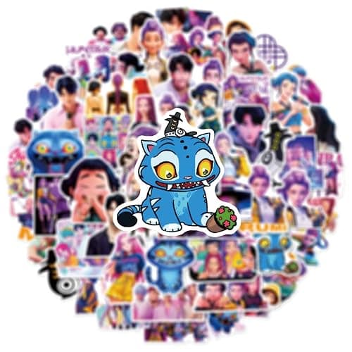 60pcs Cool Demon Movie Hunters Stickers for Kids Teens Girls Adult, Waterproof Vinyl Movie Decal for Water Bottle Skateboard Guitar Travel Case Bike Laptop,Car Bumper,Luggage,Phone (LMNT60) thumbnail 5