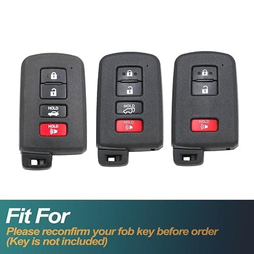 FEYOUN Key Fob Cover Compatible with Toyota Avalon Camry Corolla RAV4 Sequoia Highlander 4Runner Smart 4 Buttons TPU Remote Keyless Key Fob Case Protection Shell Accessories, White thumbnail 2