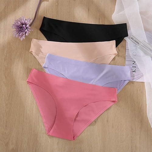 FINETOO 6 Pack Women’s Seamless Hipster Underwear No Show Panties Invisibles Briefs Soft Stretch Bikini Underwears XS-XL thumbnail 4