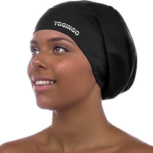 Extra Large Swim Cap - Swim Cap for Long Hair, Dreadlocks, Weaves, Hair Extensions, Braids, Curls & Afros - Silicone Swimming Cap for Women & Men, Keep Hair Dry - Image 1