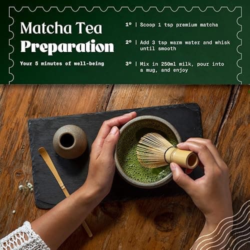 NaturaleBio Japanese Organic Matcha Green Tea Powder - Premium Grade-100g. Produced in Japan, Uji, Kyoto. Use for Drinking, Cooking, Baking, Smoothie Making and with Milk. Vegan & Vegetarian Friendly thumbnail 5