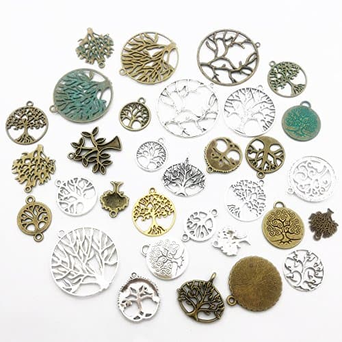 100g Craft Supplies Mixed Tree of Life Pendants Beads Charms Pendants for Crafting, Jewelry Findings Making Accessory for DIY Necklace Bracelet (M075) thumbnail 5