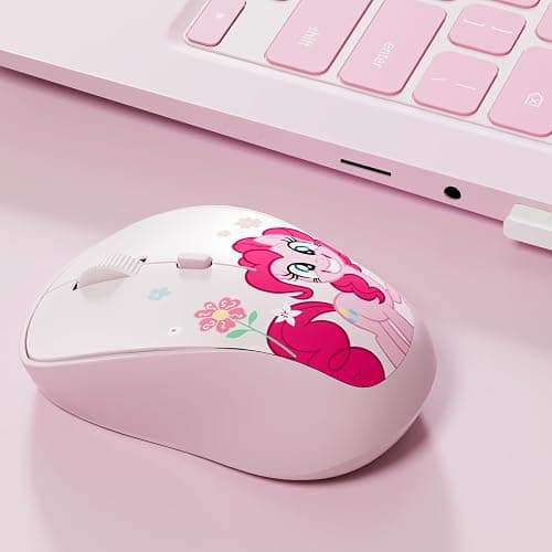 My Little Pony Pinkie Pie Rechargeable Wireless Mouse - 4-Button Silent Click Mouse with 3 Adjustable DPI (1000/1200/1600), 2.4GHz Wireless for Windows/Mac - Compact & Ergonomic Design, Pink - Image 1