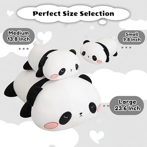 Finebee Weighted Panda Stuffed Animals, Cute Weighted Panda Plush, Soft Stuffed Weighted Plushie Pillow Gifts for Girls Boys(9.8" 0.8Lbs) thumbnail 4