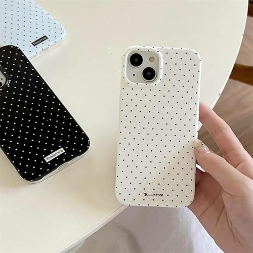 inewateri Compatible with iPhone 13/iPhone 14 Case with Cute Fashion Polka Dot Aesthetics Design Simple Case for Soft TPU Slim Protection Case for iPhone 13/14-White thumbnail 2