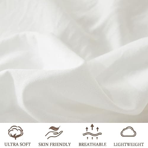 Bedbay Boho Bedding Comforter Set Kids Bedding Twin Cute Ball Pom Pom Fringe Farmhouse Bedding White and Beige Reversible Preppy Comforter Set(White&Beige,Twin) thumbnail 7
