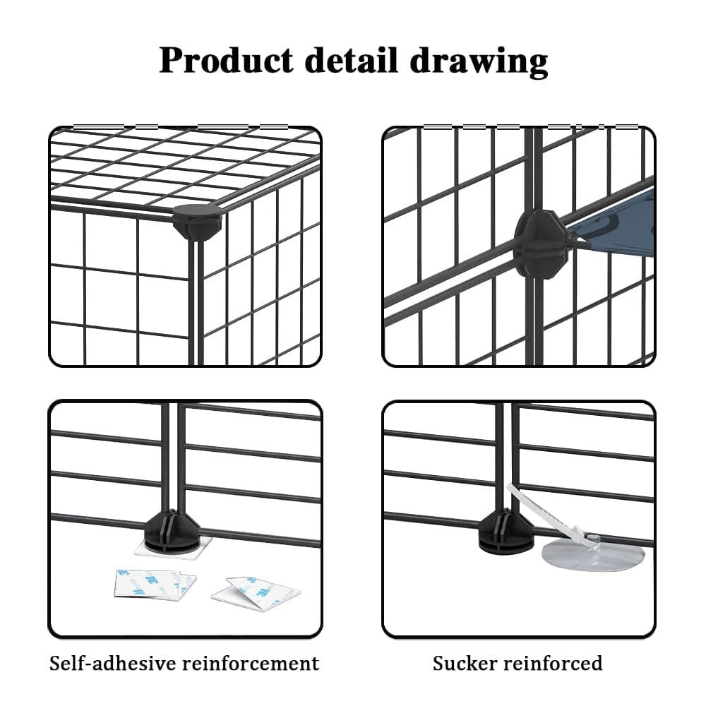 Cat Cage Indoor DIY Pet Playpen Detachable Metal Small Animal Cage Wire Ferret Cage Indoor Cat Kennels for Kitten Puppy Bunny (3 Tier) thumbnail 8